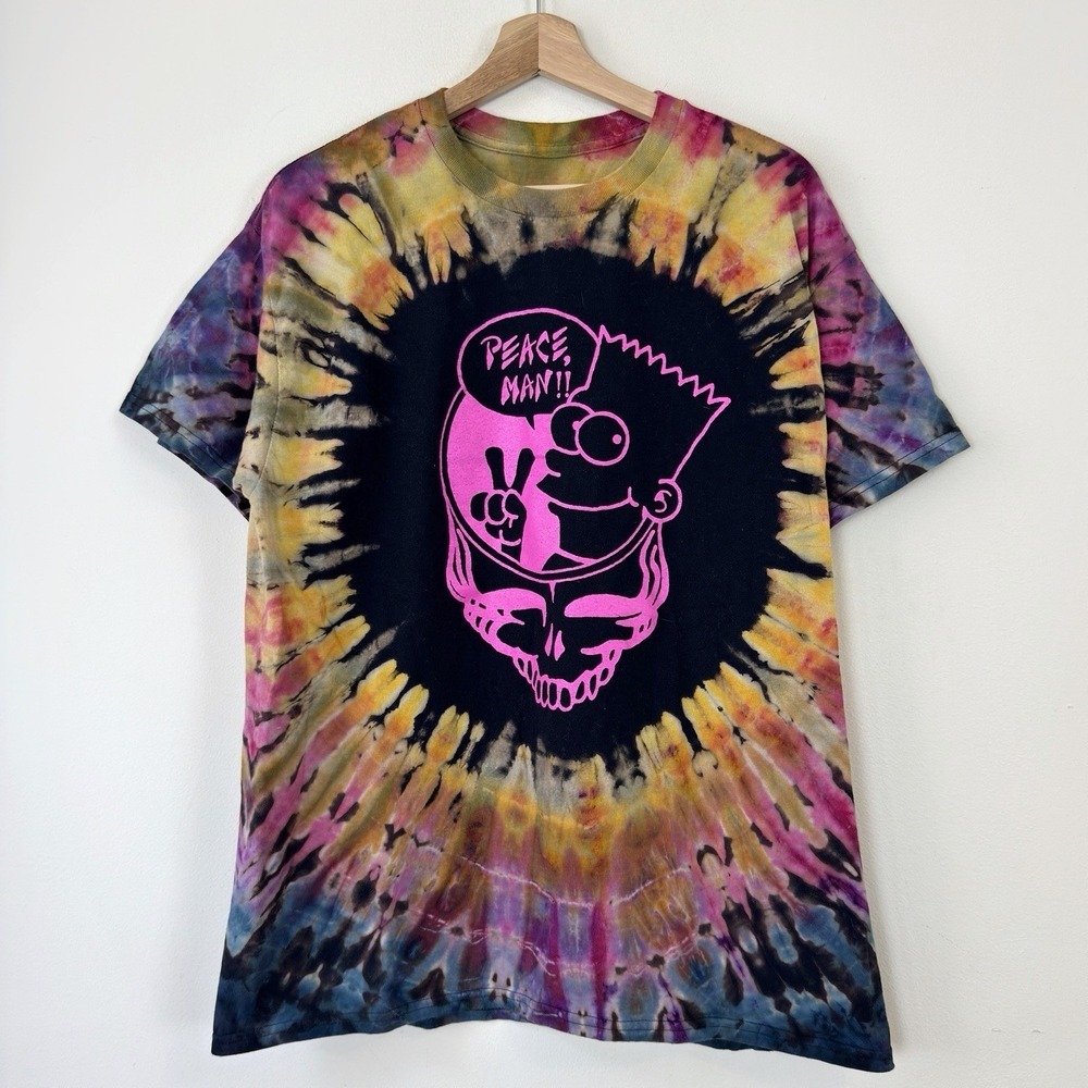 Vintage Bart Simpson Grateful Dead Band Rock Tye Dye Tee Shirt - Large